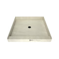 48 inch D x 48 inch W, Fully Integrated Shower Pan with Center PVC Drain in Matte Black
