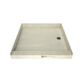 Base'N Bench 60 in. L x 48 in. W Alcove Shower Pan Base and Bench with Right Drain and Polished Chrome Drain Plate
