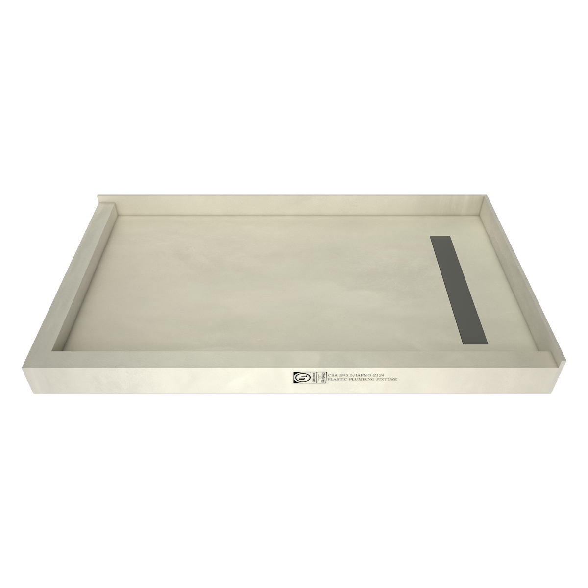 Redi Trench® 30 In x 48 In Left Dual Curb Corner Shower Pan with Right ...