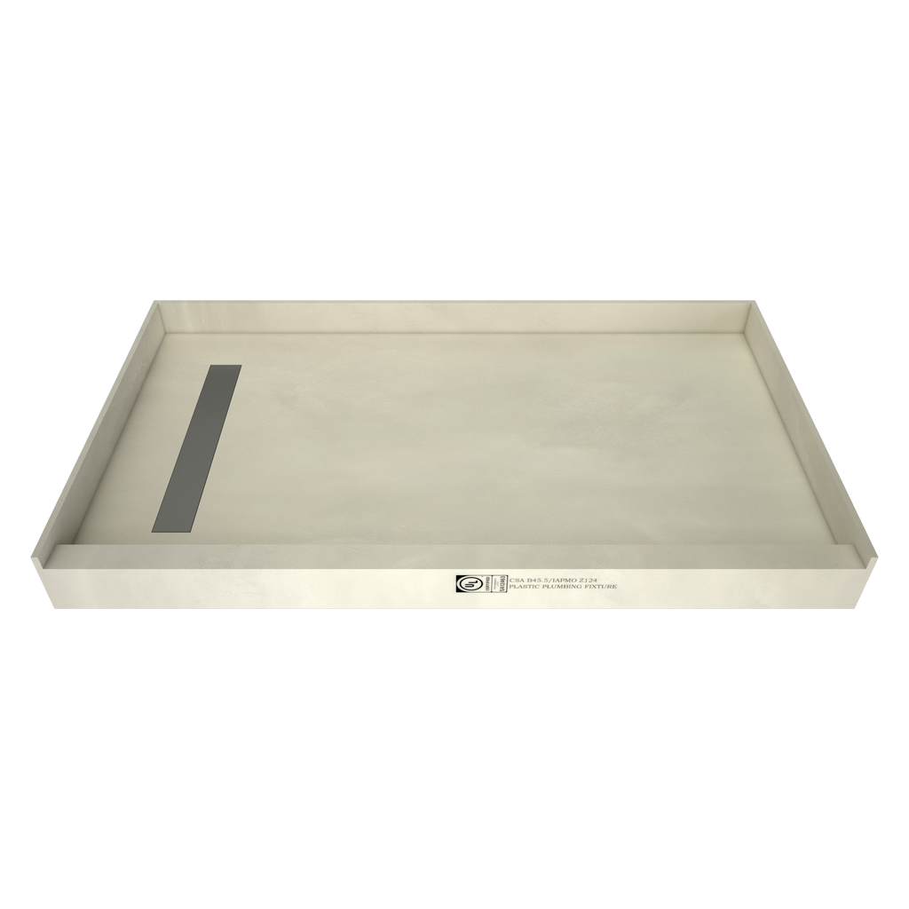 Redi Trench® 32 In x 60 In Single Curb Shower Pan with Left Drain