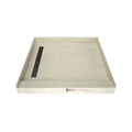 Base'N Bench 60 in. L x 48 in. W Alcove Shower Pan Base and Bench with Left Drain and Oil Rubbed Bronze Drain Grate