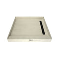Base'N Bench 60 in. L x 48 in. W Alcove Shower Pan Base and Bench with Right Drain and Matte Black Drain Grate