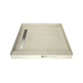 Base'N Bench 60 in. L x 48 in. W Alcove Shower Pan Base and Bench with Left Drain and Tileable Top Drain Grate