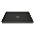 Wonder Drain 30 In x 60 In Right Dual Curb Corner Shower Pan with Center Drain and Square Tileable Drain Grate