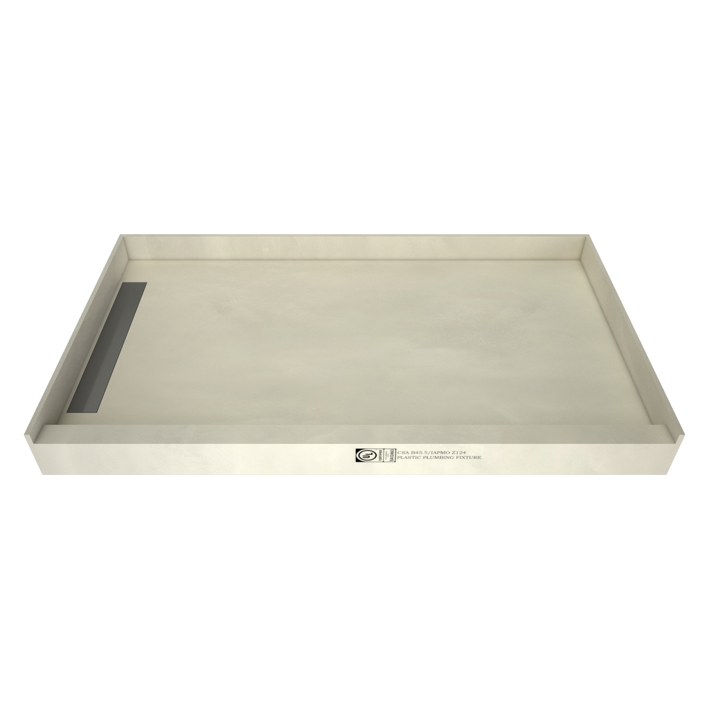 WonderFall Trench® 32 In x 48 In Single Curb Shower Pan with Left