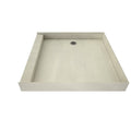 48 inch D x 48 inch W, Fully Integrated Shower Pan with Left PVC Drain in Brushed Nickel