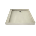 48 inch D x 48 inch W, Fully Integrated Shower Pan with Left PVC Drain in Matte Black
