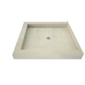 48 inch D x 48 inch W, Fully Integrated Shower Pan with Center PVC Drain with Triple Curb