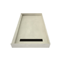 Redi Trench® 30 In x 60 In Single Curb Shower Pan with Right Drain and Linear Oil Rubbed Bronze Drain Grate