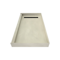Redi Trench® 32 In x 60 In Single Curb Shower Pan with Left Drain and Linear Matte Black Drain Grate