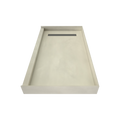 Redi Trench® 32 In x 60 In Single Curb Shower Pan with Left Drain and Linear Tileable Drain Grate