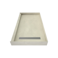 Redi Trench® 32 In x 60 In Single Curb Shower Pan with Right Drain and Linear Polished Chrome Drain Grate