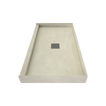 Wonder Drain 30 In x 60 In Single Curb Shower Pan with Center Drain and Square Tileable Drain Grate