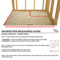 Redi Base® 30 In x 42 In Left Double Threshold Corner Tileable Shower Pan Base with Center Drain