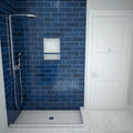 Redi Base® 30 In x 42 In Right Double Threshold Corner Tileable Shower Pan Base with Center Drain