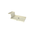 Base'N Bench® 30 In x 60 In Single Curb Tileable Shower Pan Base with Center Drain and Bench