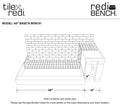 Base'N Bench® 30 In x 60 In Single Curb Tileable Shower Pan Base with Left Drain and Bench