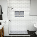 Redi Base® 30 In x 48 In Right Double Threshold Corner Tileable Shower Pan Base with Left Drain
