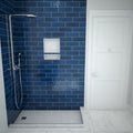Redi Base® 30 In x 48 In Right Double Threshold Corner Tileable Shower Pan Base with Left Drain
