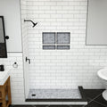 Redi Base® 30 In x 48 In Right Double Threshold Corner Tileable Shower Pan Base with Left Drain