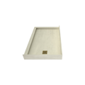 Redi Base® 30 In x 48 In Left Double Threshold Corner Tileable Shower Pan Base with Right Drain