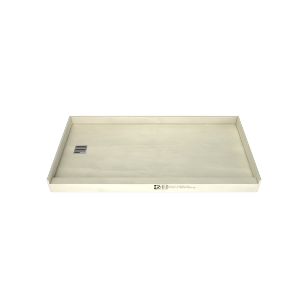 Redi Base® 30 In x 60 In Single Curb Tileable Shower Pan Base with Left Drain