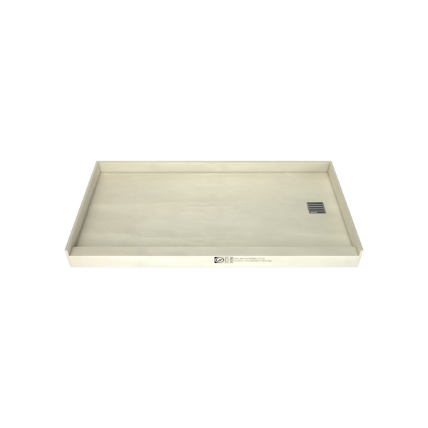 Redi Base® 30 In x 60 In Single Curb Tileable Shower Pan Base with Right Drain