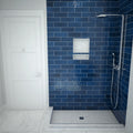 Redi Base® 32 In x 36 In Left Double Threshold Corner Tileable Shower Pan Base with Center Drain