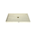 Redi Base® 32 In x 60 In Right Double Threshold Corner Tileable Shower Pan Base with Center Drain