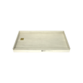 Redi Base® 32 In x 60 In Single Curb Tileable Shower Pan Base with Left Drain 13 In from Back Wall