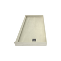 Redi Base® 32 In x 60 In Single Curb Tileable Shower Pan Base with Right Drain 13 In from Back Wall