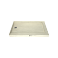 Redi Base® 34 In x 60 In Double Threshold Corner Tileable Shower Pan Base with Left Drain