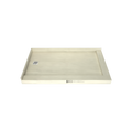 Redi Base® 34 In x 60 In Double Threshold Corner Tileable Shower Pan Base with Left Drain