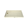 Redi Base® 34 In x 60 In Double Threshold Corner Tileable Shower Pan Base with Left Drain