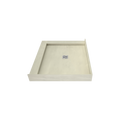 Redi Base® 36 In x 42 In Left Double Threshold Corner Tileable Shower Pan Base with Center Drain