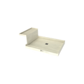 Base'N Bench® 36 In x 60 In Single Curb Tileable Shower Pan Base with Center Drain and Bench