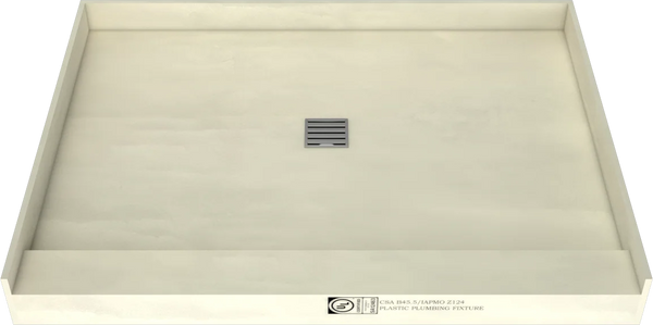 Redi Base® 36 In x 48 In Single Curb Tileable Shower Pan Base with Center Drain