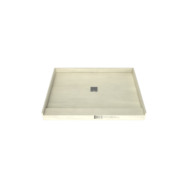 Redi Base® 36 In x 48 In Single Curb Tileable Shower Pan Base with Center Drain