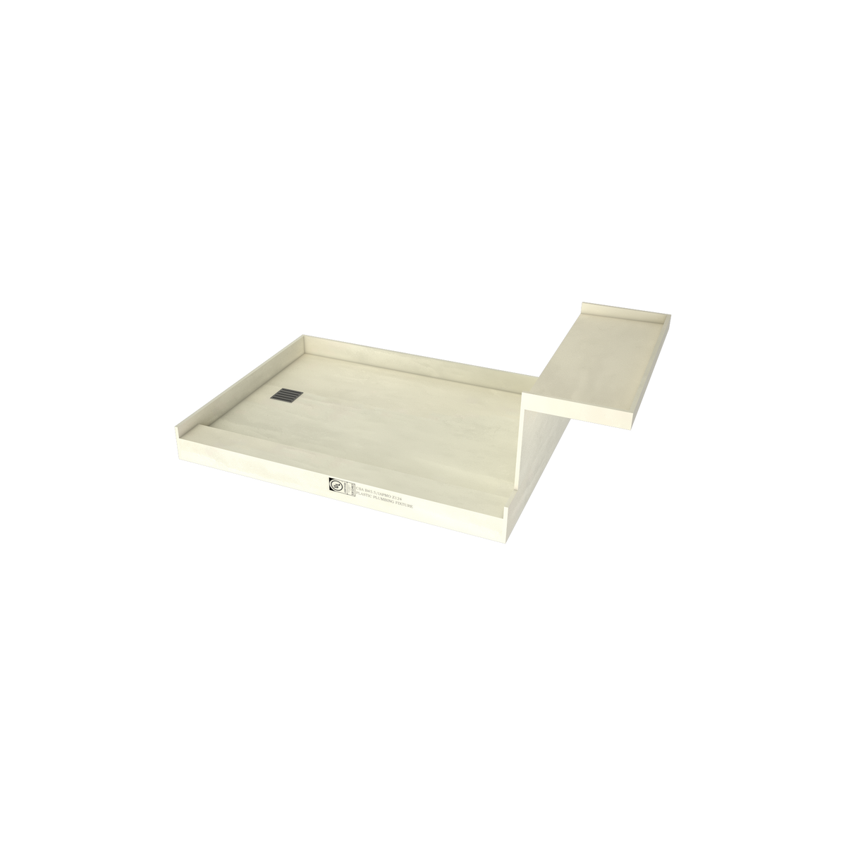 Base'N Bench® 36 In x 60 In Single Curb Tileable Shower Pan Base with ...