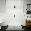 Redi Base® 36 In x 66 In Triple Curb Tileable Shower Pan Base with Center Drain