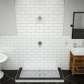 Redi Base® 36 In x 66 In Triple Curb Tileable Shower Pan Base with Center Drain