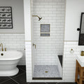 Base'N Bench® 42 In x 48 In Single Curb Tileable Shower Pan Base with Center Drain and Bench