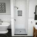 Redi Base® 42 In x 36 In Single Curb Tileable Shower Pan Base with Center Drain