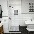 Redi Base® 42 In x 36 In Right Double Threshold Corner Tileable Shower Pan Base with Center Drain