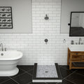 Redi Base® 42 In x 36 In Triple Curb Tileable Shower Pan Base with Center Drain