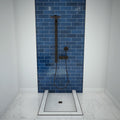 Redi Base® 42 In x 36 In Triple Curb Tileable Shower Pan Base with Center Drain