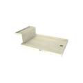 Base'N Bench® 42 In x 72 In Single Curb Tileable Shower Pan Base with Right Drain and Bench