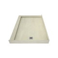 Redi Base® 42 In x 60 In Left Double Threshold Corner Tileable Shower Pan Base with Right Drain