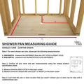 Redi Base® 42 In x 72 In Single Curb Tileable Shower Pan Base with Center Drain