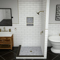 Redi Base® 48 In x 37 In Left Double Threshold Corner Tileable Shower Pan Base with Center Drain